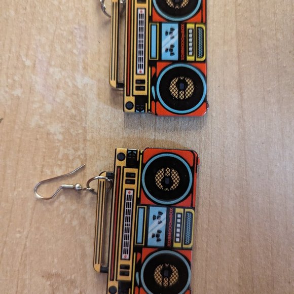 Custom boombox - hip hop earrings! Fab! - Picture 5 of 5